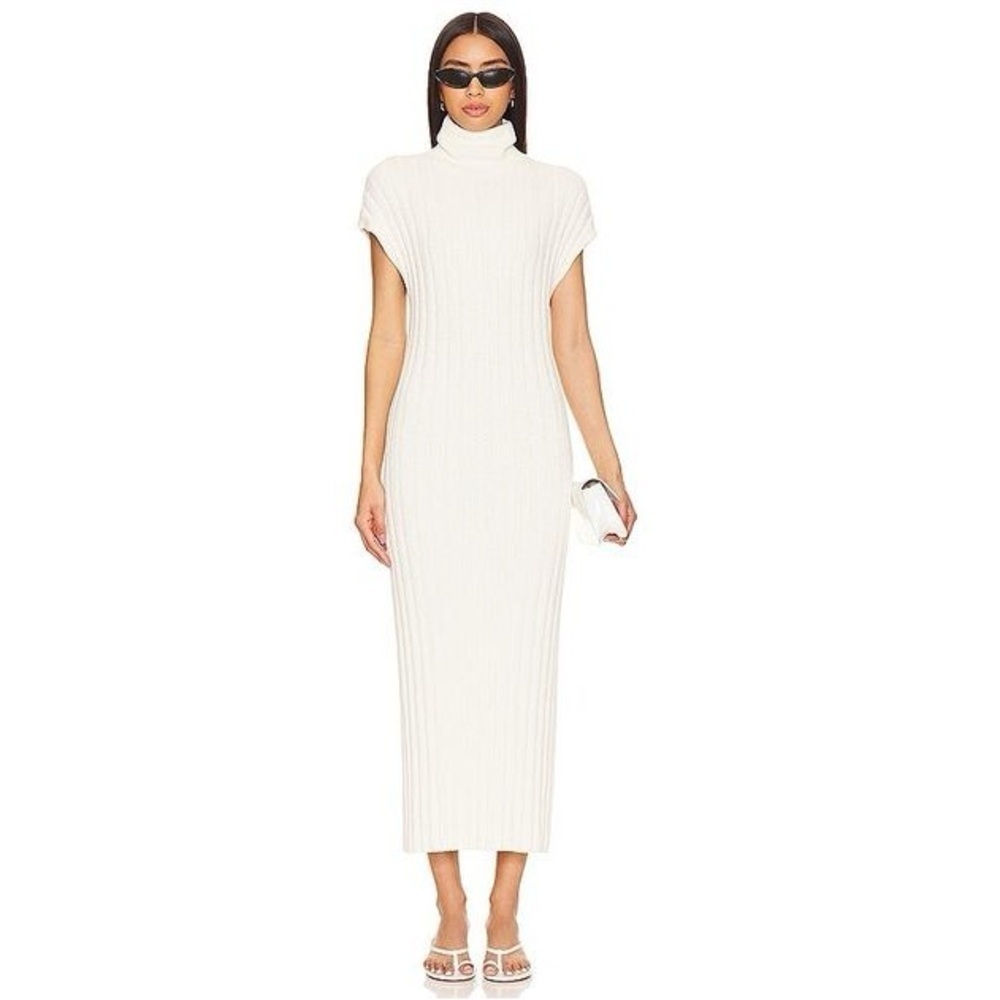 House of Harlow 1960 x Revolve Mili Boucle Midi Dress Mock Neck Ribbed Midi Dres